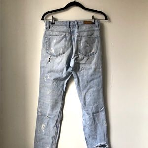 Zara distressed light wash jeans with holes